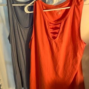 One Orange and one Gray Tank Top- orange is a George 3x-